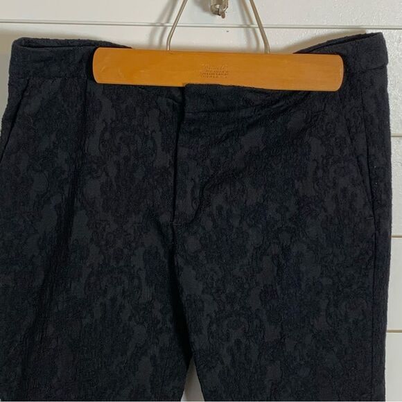Zara Black brocade Jacquard lace pants woman’s size medium - Picture 2 of 9